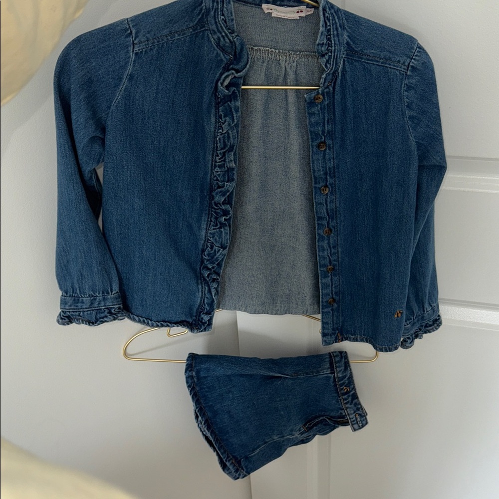Bonpoint Blue Denim Kids Matching Set